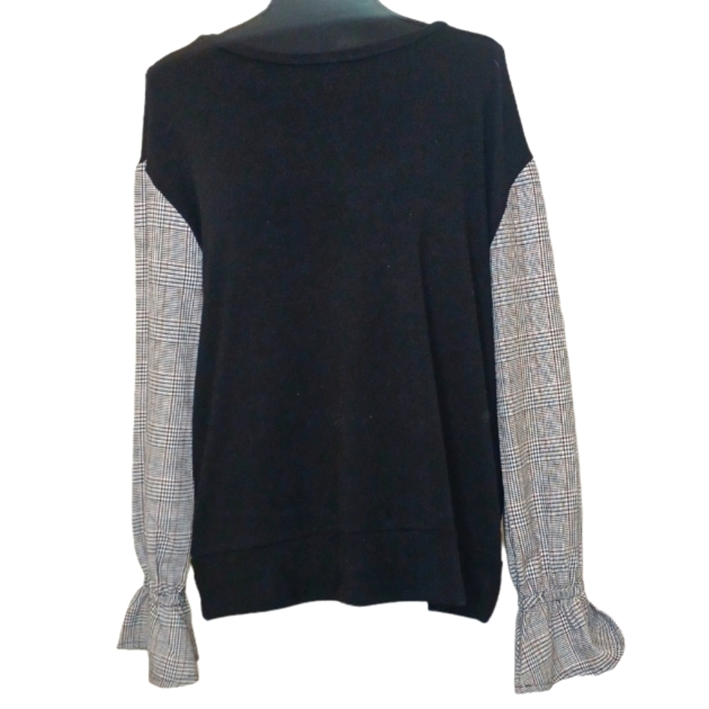 Design Lab Lord & Taylor Twofer Ruffle Sleeve Sweater Top Women's Sz Med